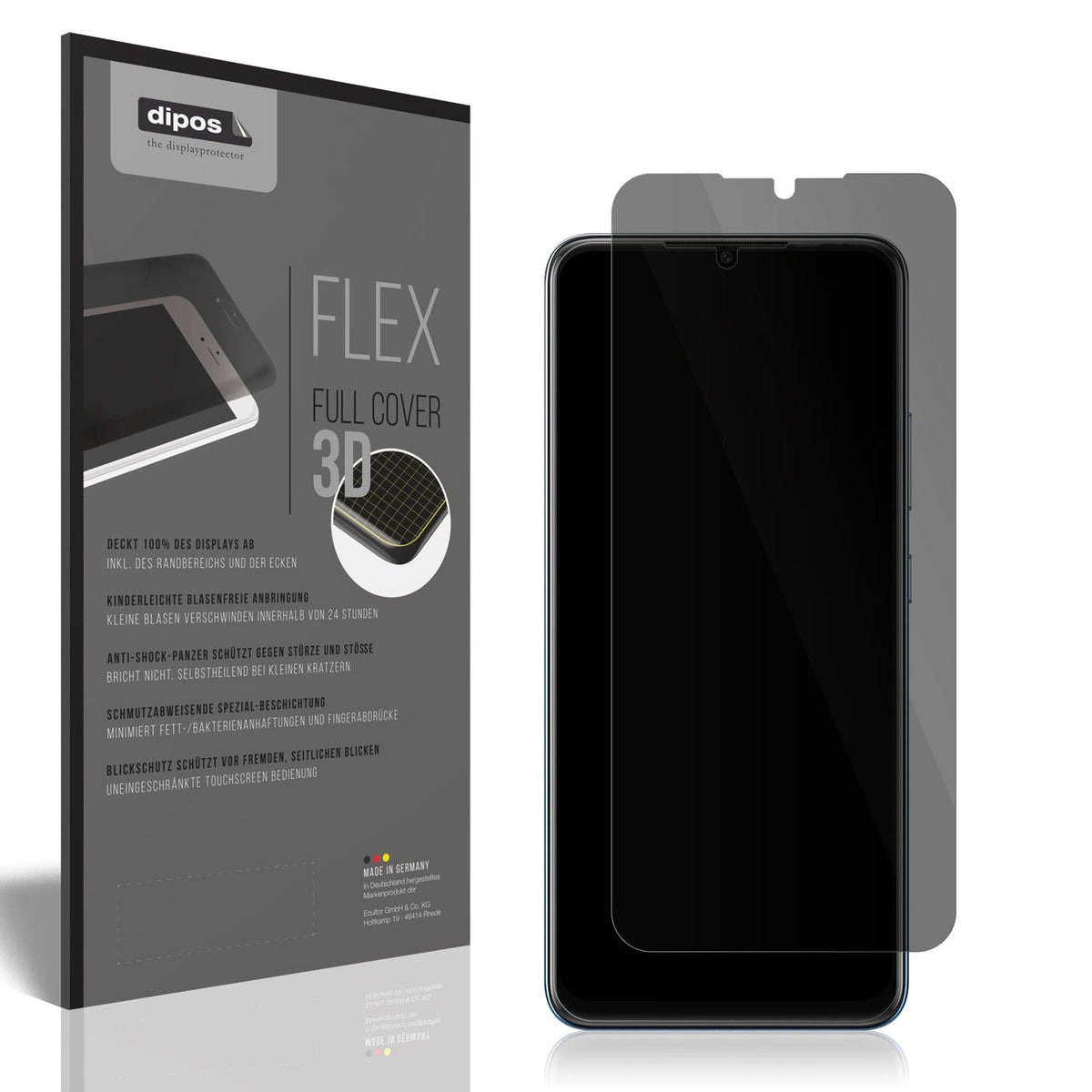 Blickschutzfolie von dipos passend für Infinix Smart 7 Plus, 100% Displayabdeckung und blasenfreie Montage