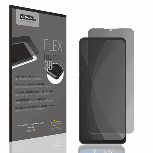 Blickschutzfolie von dipos passend für invens Note 12P, 100% Displayabdeckung und blasenfreie Montage