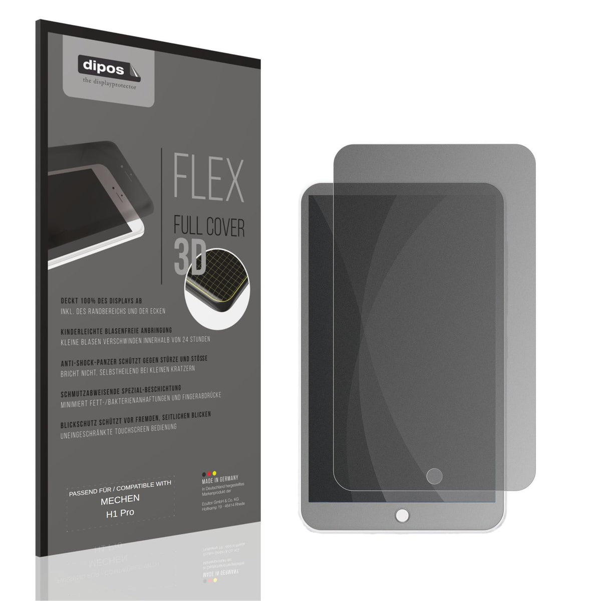 Blickschutzfolie von dipos passend für MECHEN H1 Pro, 100% Displayabdeckung und blasenfreie Montage