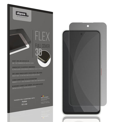 Blickschutzfolie von dipos passend für Nubia S2 Lite, 100% Displayabdeckung und blasenfreie Montage