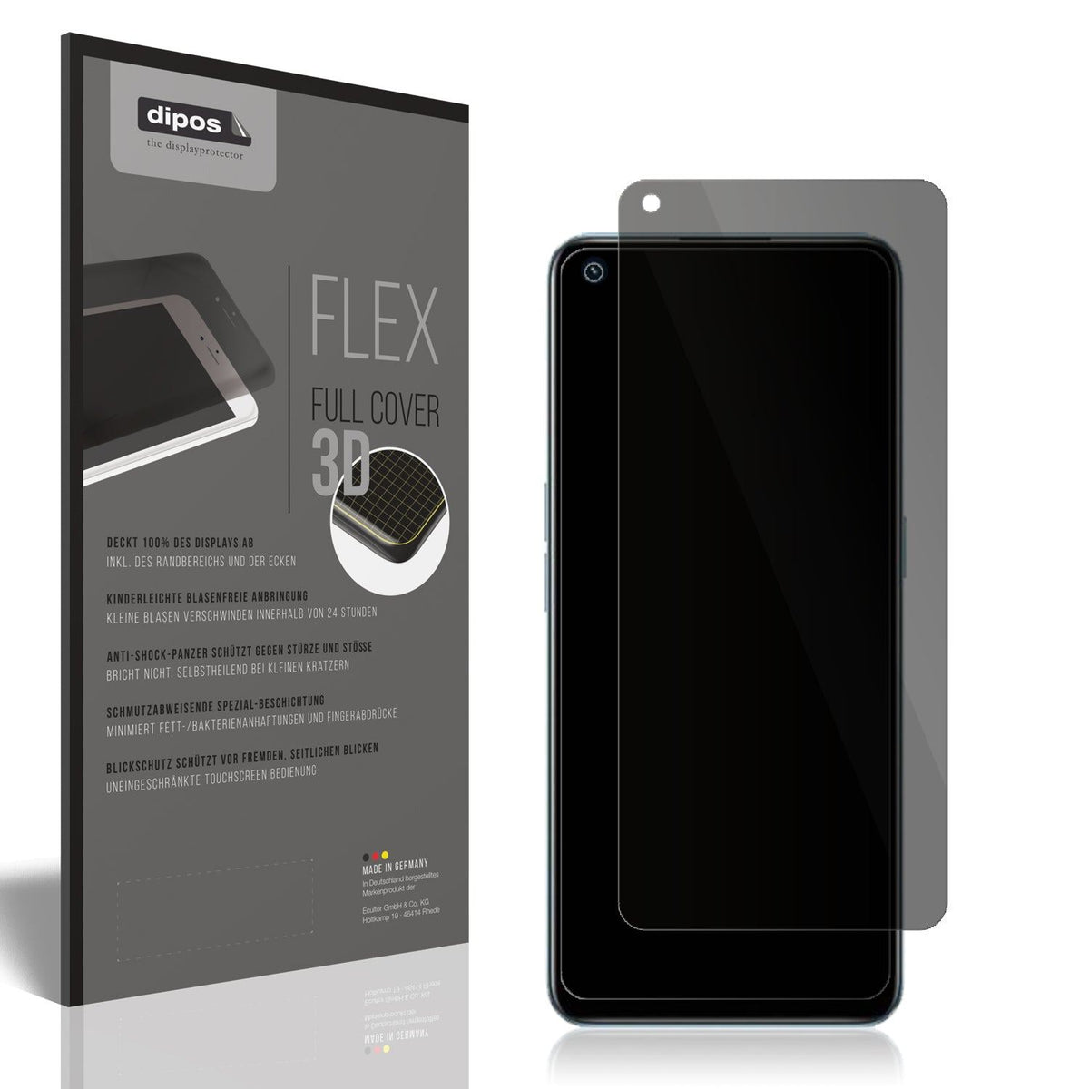 Blickschutzfolie von dipos passend für Realme 9 Pro Plus, 100% Displayabdeckung und blasenfreie Montage