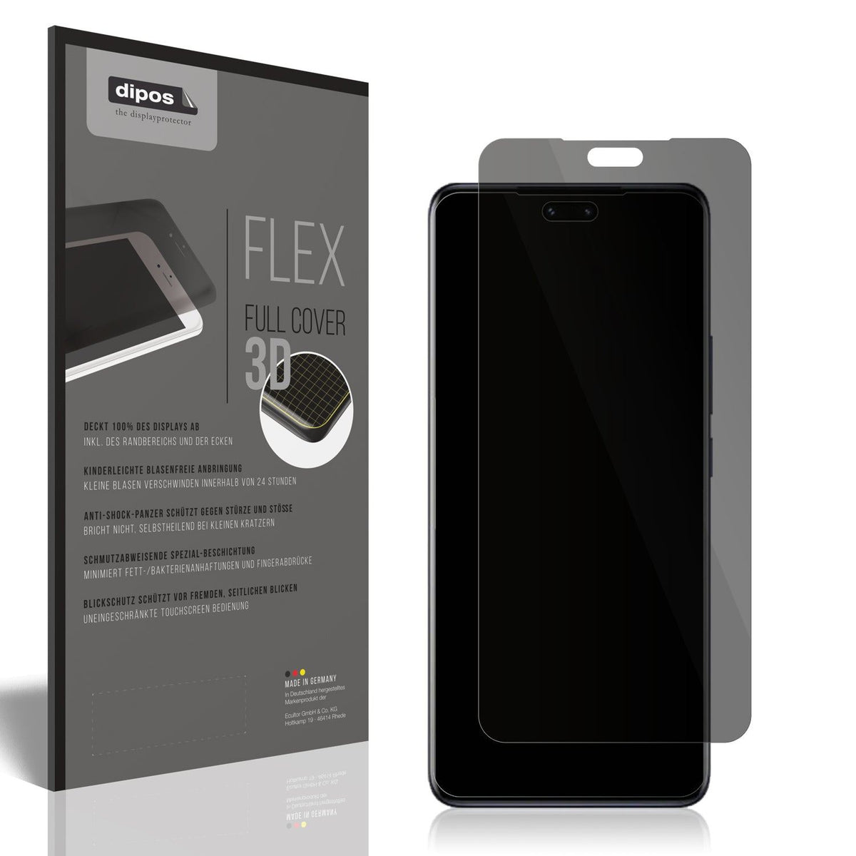 Blickschutzfolie von dipos passend für Xiaomi 13 Lite, 100% Displayabdeckung und blasenfreie Montage