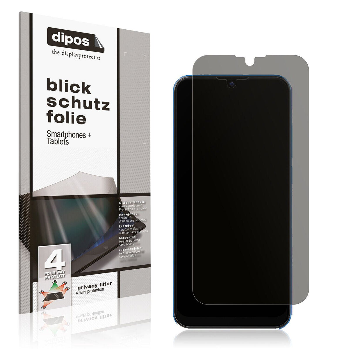 Blickschutzfolie von dipos passend für Benco V60, präziser Zuschnitt und blasenfrei montiert