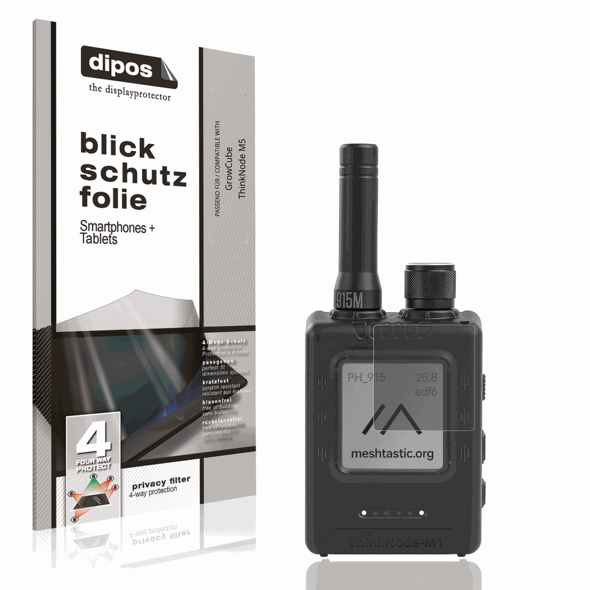 Blickschutzfolie von dipos passend für GrowCube ThinkNode M5, präziser Zuschnitt und blasenfrei montiert