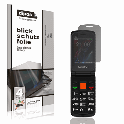 Blickschutzfolie von dipos passend für Maxvi E10ds, präziser Zuschnitt und blasenfrei montiert