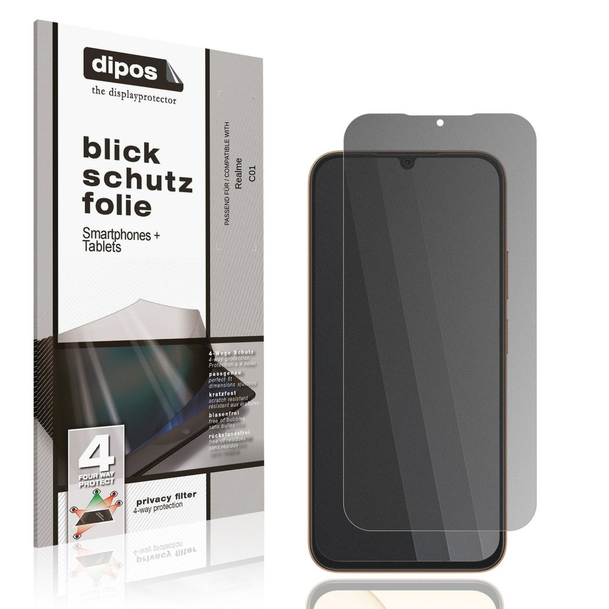 Displayschutz mit Blickschutzfilter-Effekt zur Unterstützung beim Schutz sensibler Daten