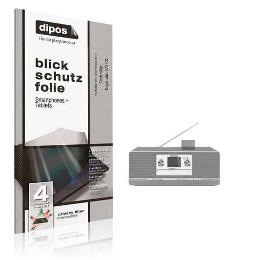 Blickschutzfolie von dipos passend für TechniSat Digitradio 372 CD, präziser Zuschnitt und blasenfrei montiert