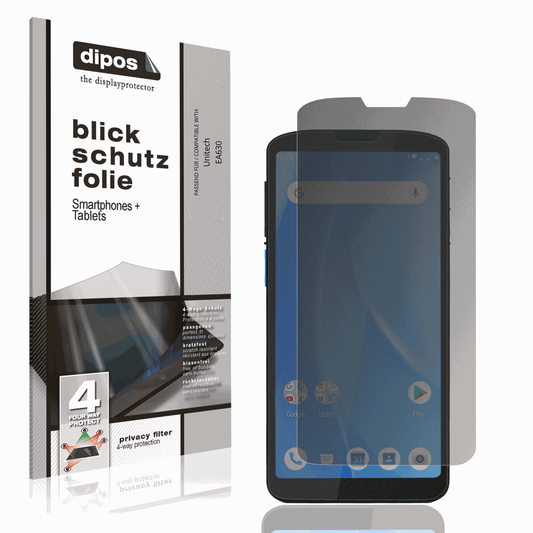 Blickschutzfolie von dipos passend für Unitech EA630, präziser Zuschnitt und blasenfrei montiert
