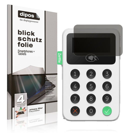 Blickschutzfolie von dipos passend für Zettle Reader 2, präziser Zuschnitt und blasenfrei montiert