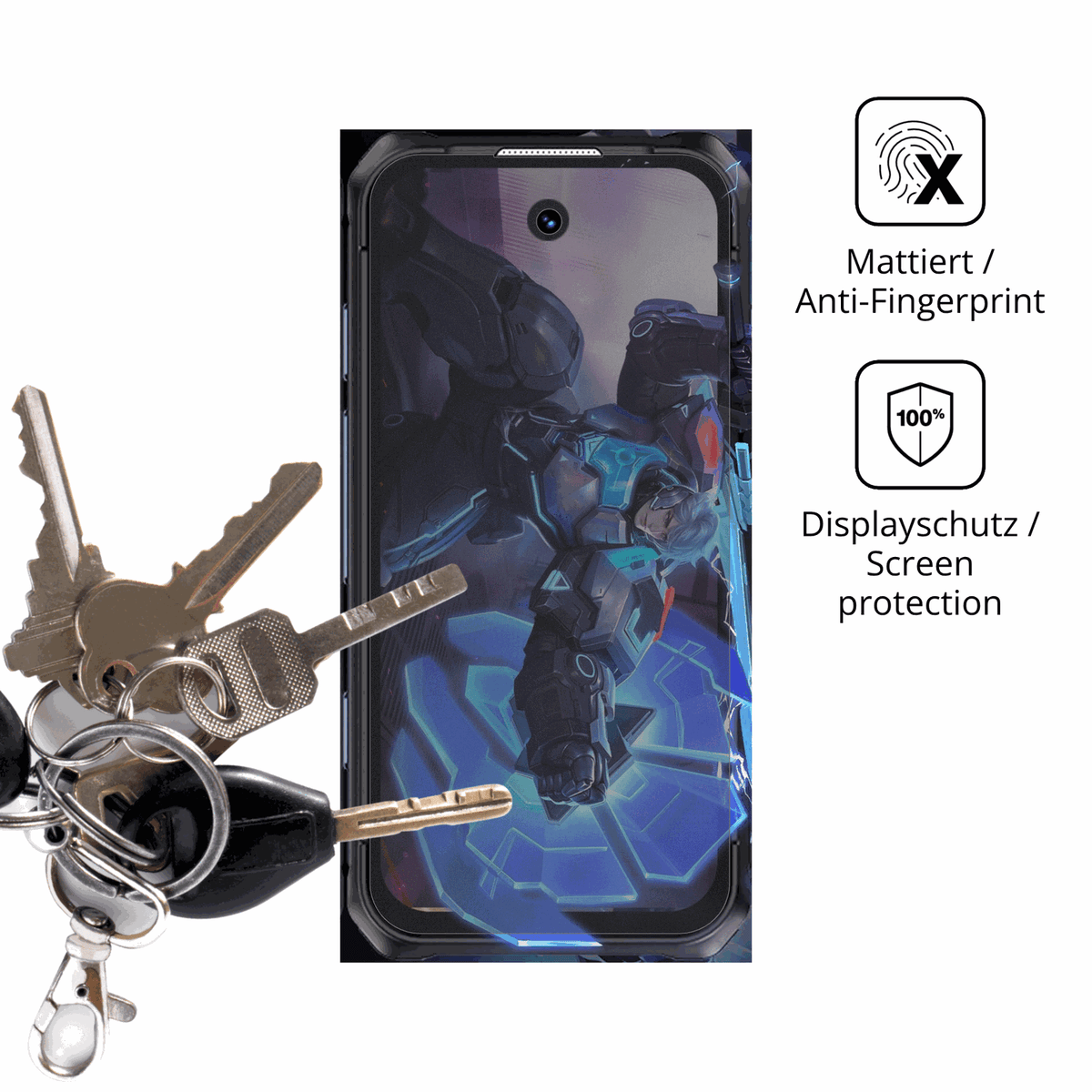 dipos Displayschutz für BLKE S Maxo, mattierte Oberfläche, Blickschutzfilter und perfekter Passform