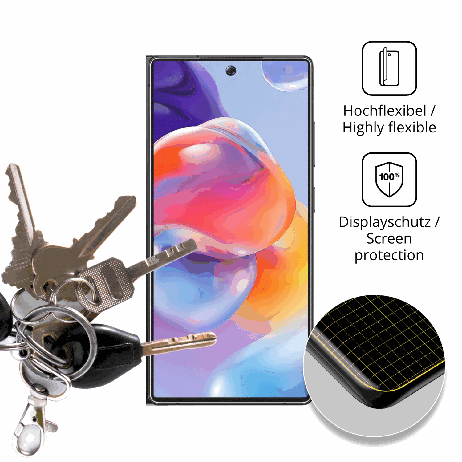 dipos Displayschutz für BLKE Max B25, transparente Oberfläche, perfekte Passform auch für die Rundungen