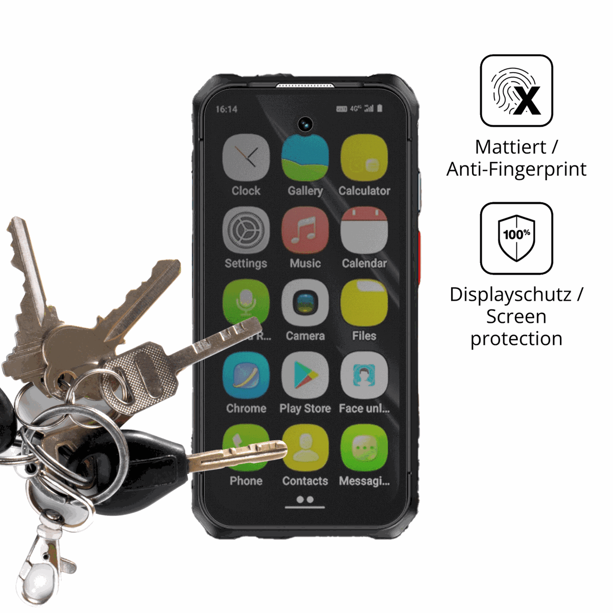 dipos Displayschutz für BLKE Max Mini-Smartphone 3.7 Zoll, mattierte Oberfläche, Blickschutzfilter und perfekter Passform
