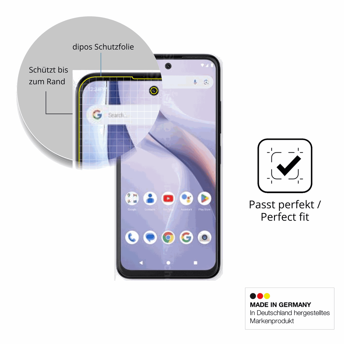 Besonders flexibler Displayschutz mit Anti-Shock-Schicht im Materialmix