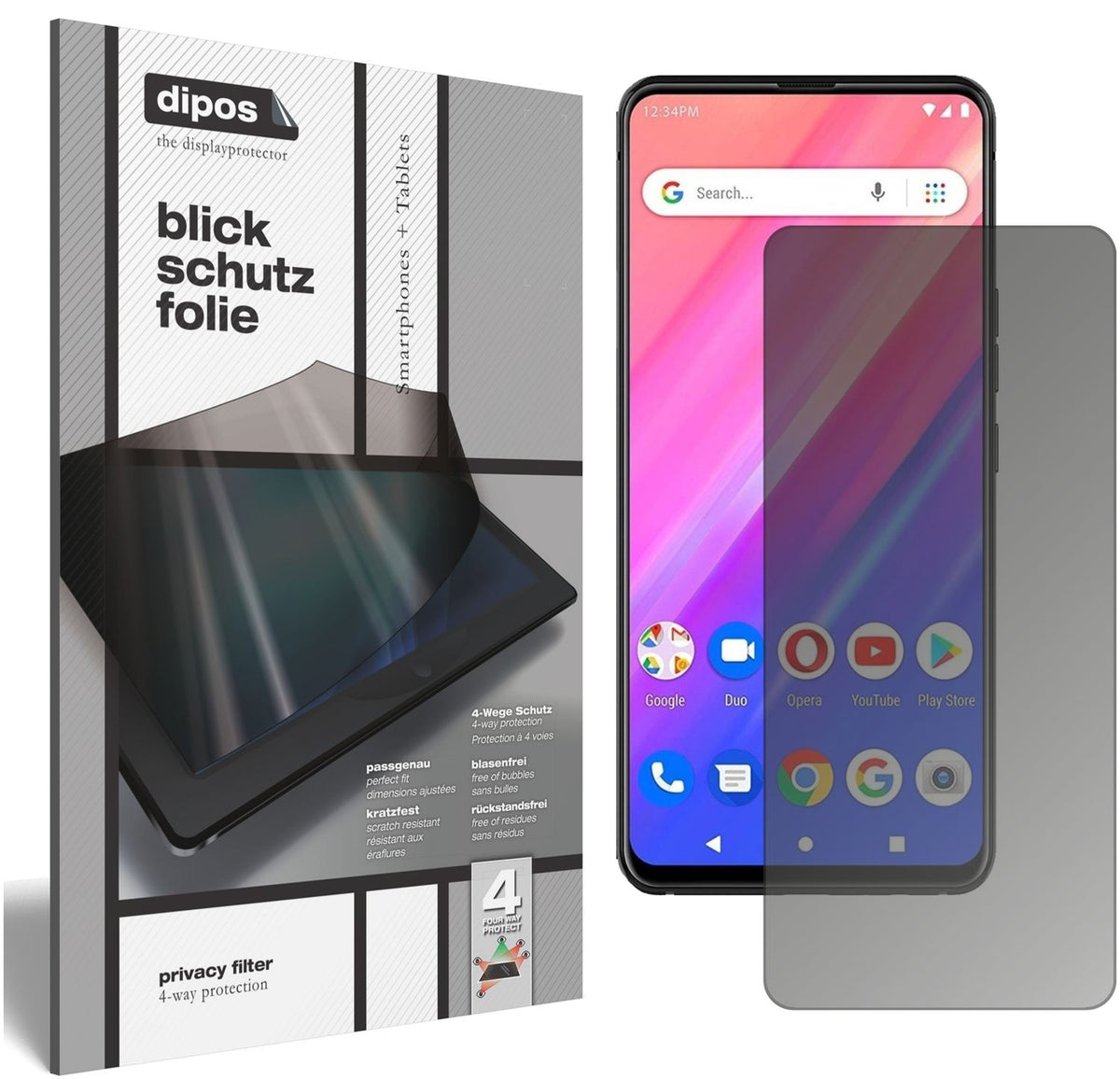 Blickschutzfolie für BLU BOLD N1 matt Schutzfolie Privacy
