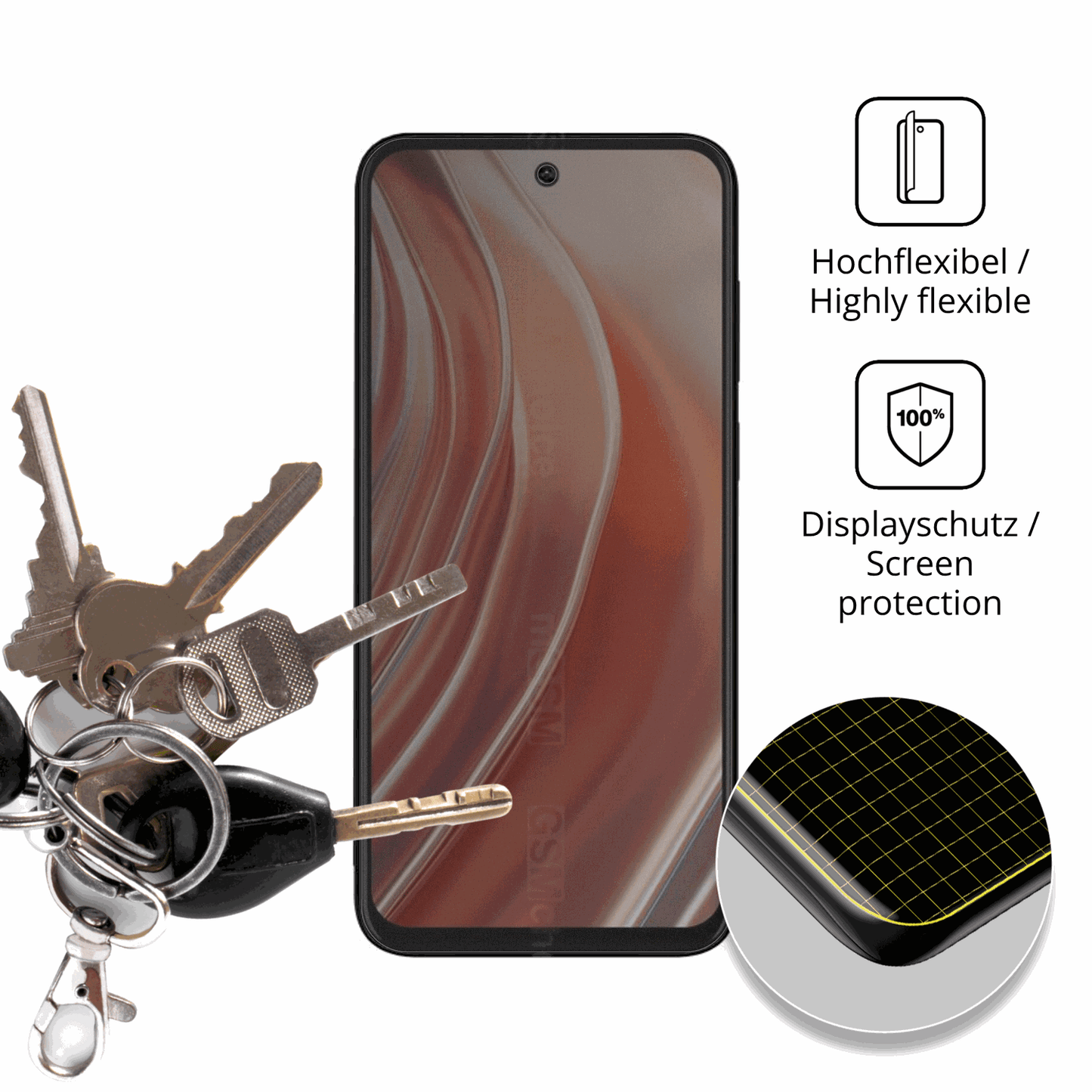 dipos Displayschutz für BLU G45, mit Blickschutzfilter und perfekter Passform auch für die Rundungen
