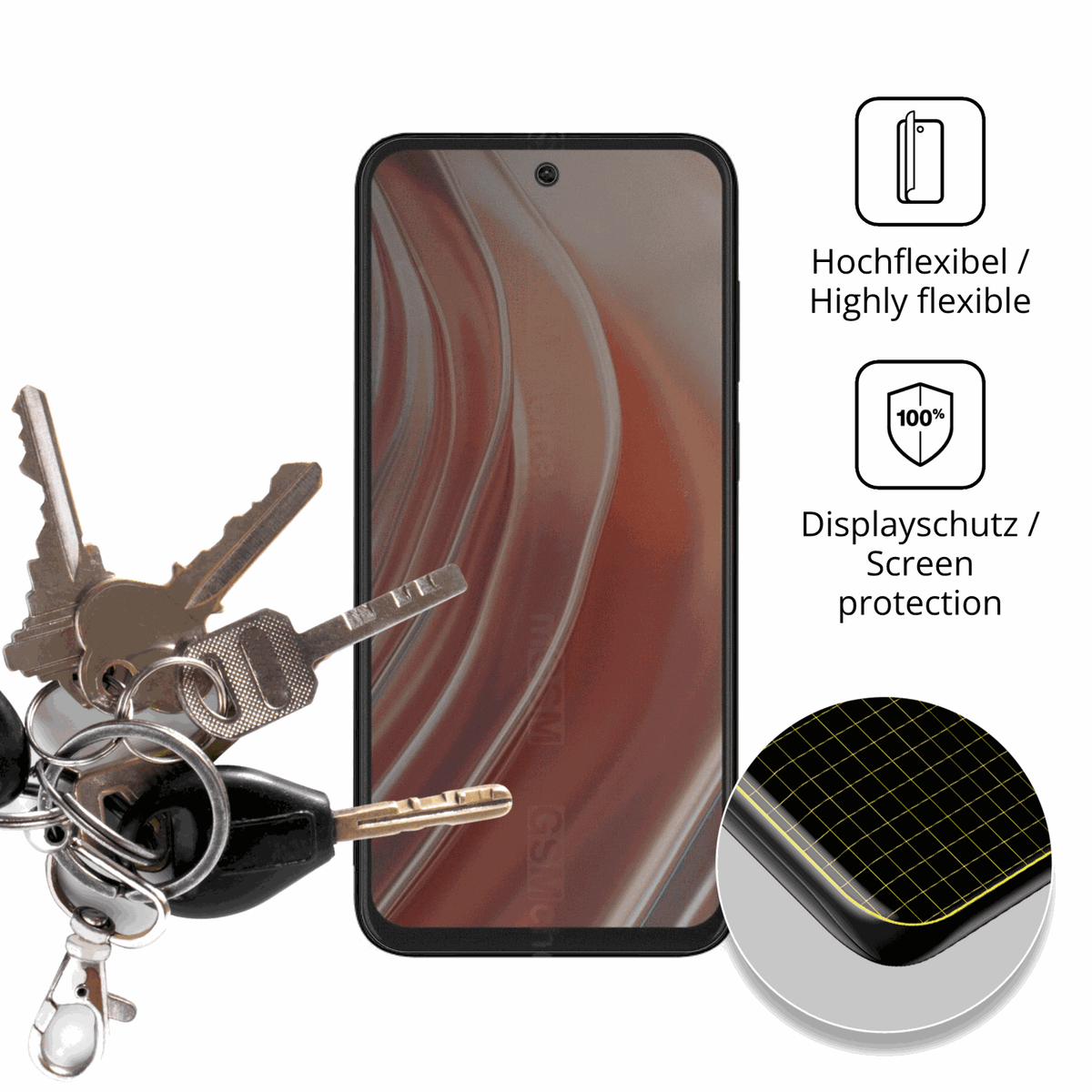 dipos Displayschutz für BLU G45, mit Blickschutzfilter und perfekter Passform auch für die Rundungen