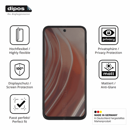 Flexible TPU-Folie passend zugeschnitten für BLU G45, mit Privatsphäre-Schutz durch Sichtschutz-Folie