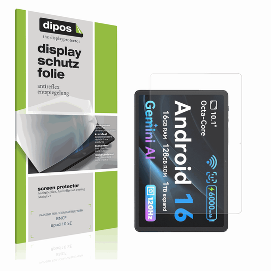 Matte Displayschutzfolie von dipos passend für BNCF Bpad 10 SE, präziser Zuschnitt und blasenfrei montiert