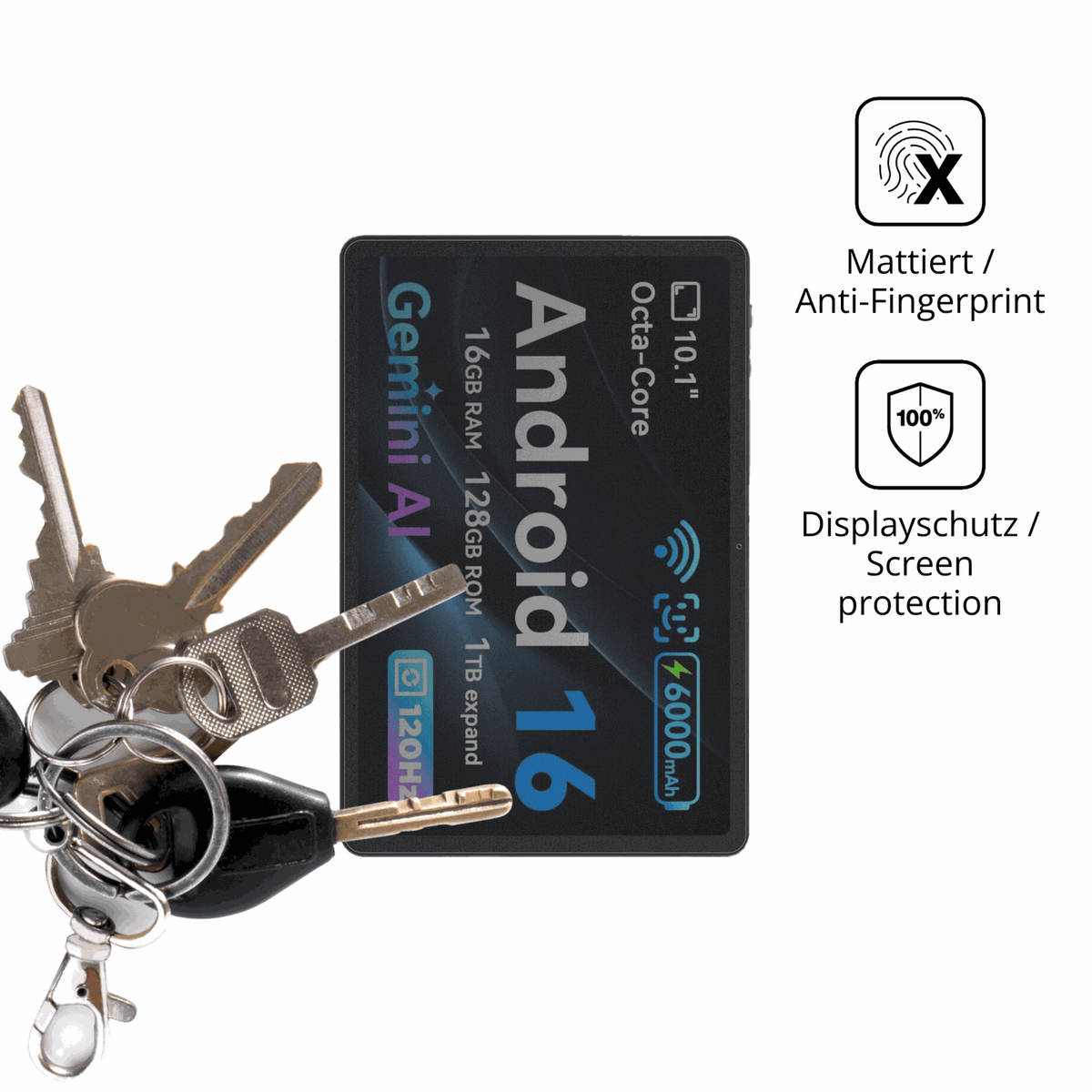 dipos Displayschutz für BNCF Bpad 10 SE, mattierte Oberfläche, Blickschutzfilter und perfekter Passform