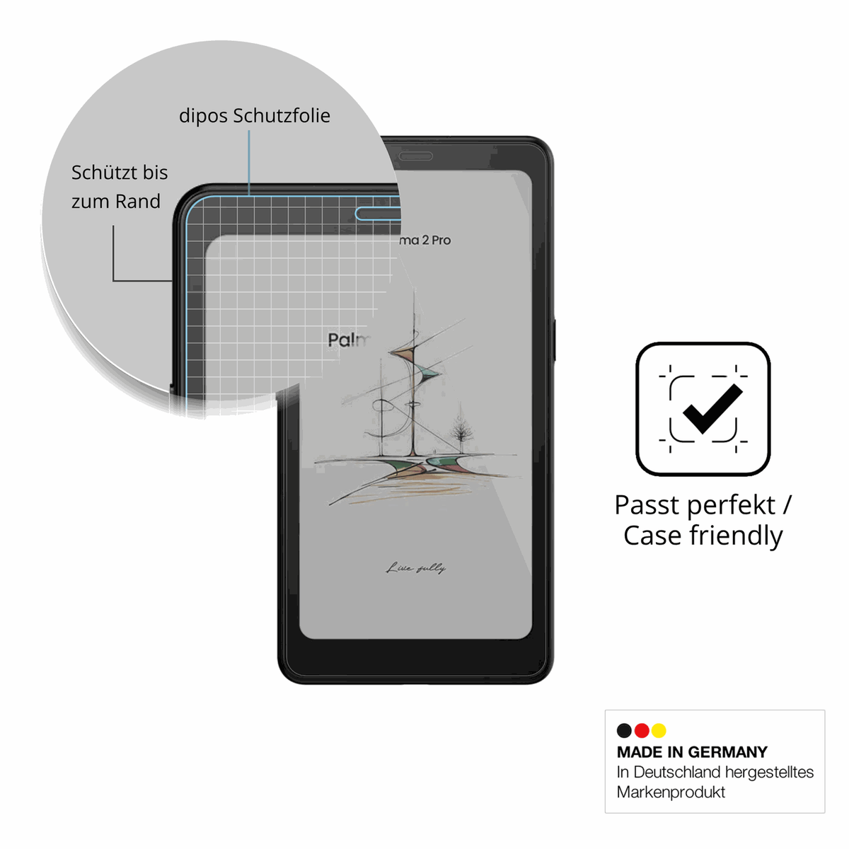 Besonders flexibler Displayschutz mit Anti-Shock-Schicht im Materialmix