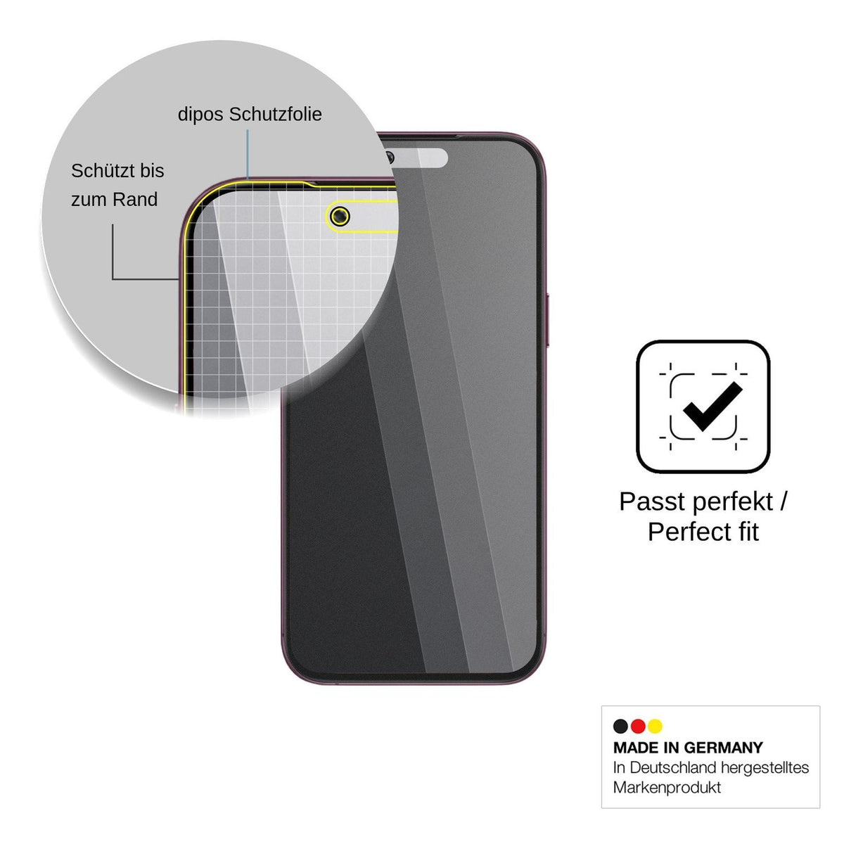 Blickschutzfolie für Oukitel C18 Pro Max matt Schutzfolie Privacy