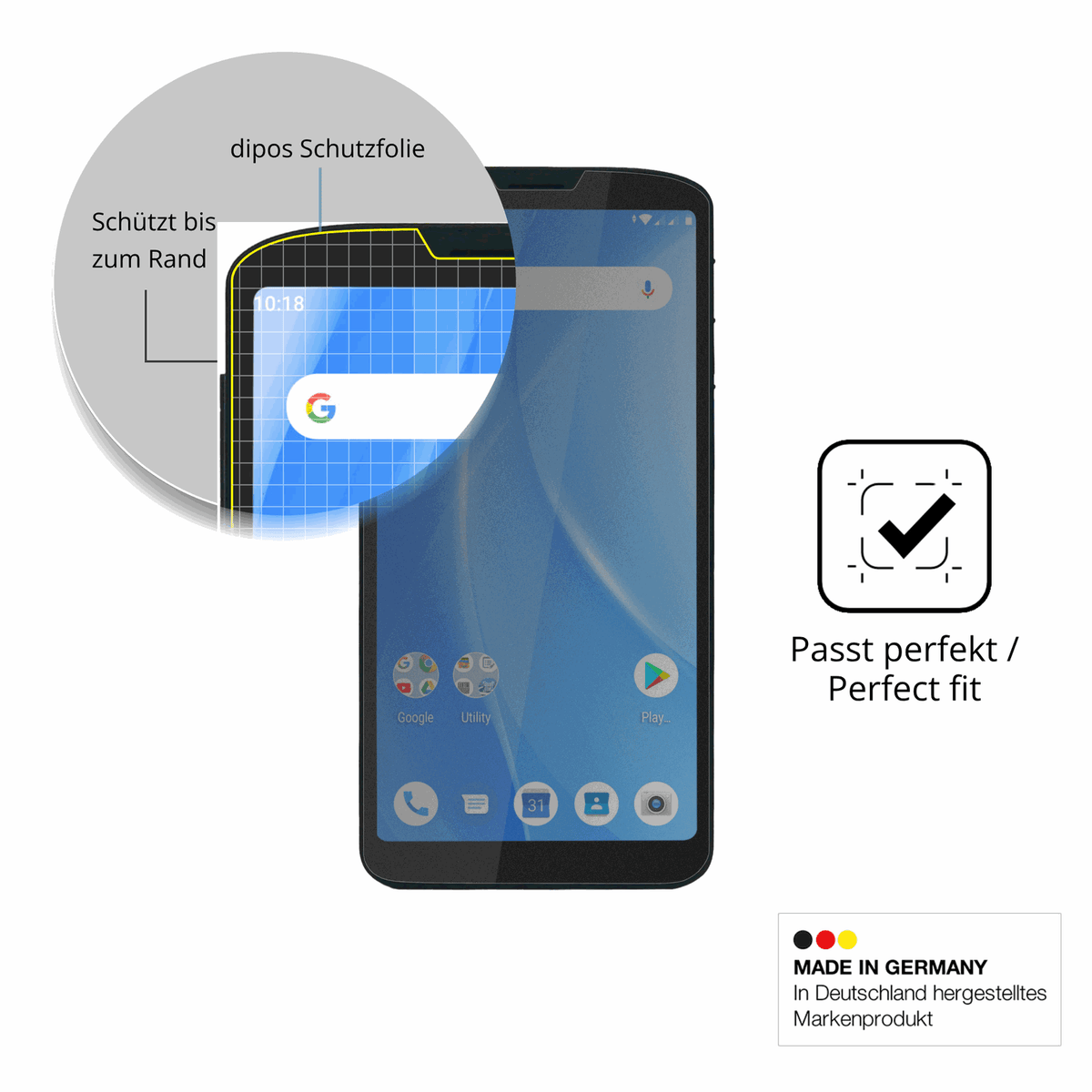 Schutz gegen Kratzer auf dem Unitech EA630 Glas durch Schlüssel oder Ähnliches