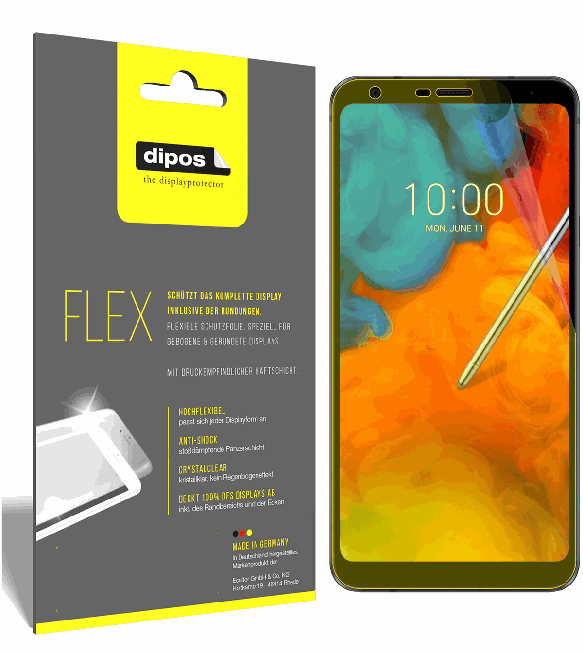 3x 3D Full Cover Schutzfolie für LG Q Stylus Plus