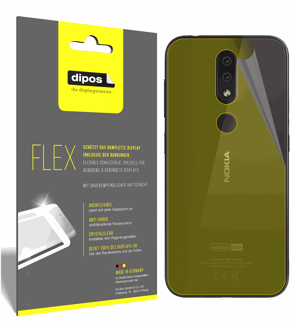3x 3D Full Cover Schutzfolie für Nokia 4.2 Rückseite