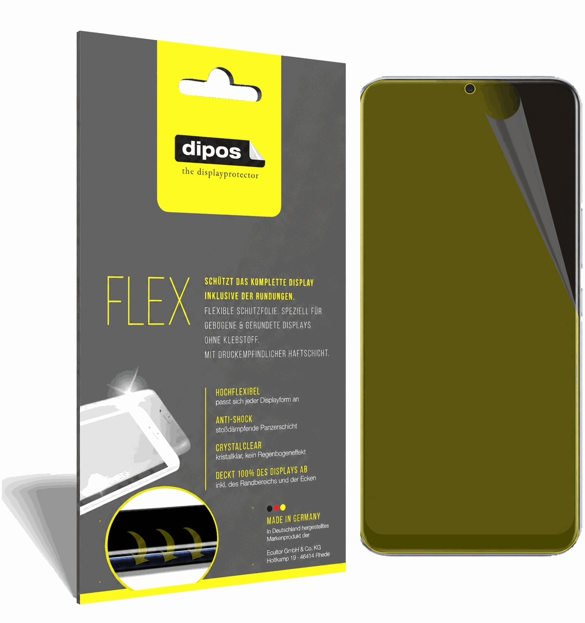 Klare Displayschutzfolie von dipos passend für Oppo Realme V3 5G, 100% Displayabdeckung und blasenfreie Montage