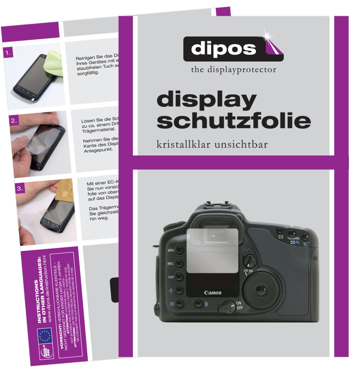 2x Schutzfolie klar für Canon Eos 10D Display-Schutzfolie