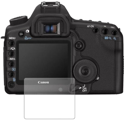 CanonEos 5D Mark II mit aufgebrachter dipos Panzerfolie, die lästige Fingerabdrücke minimiert