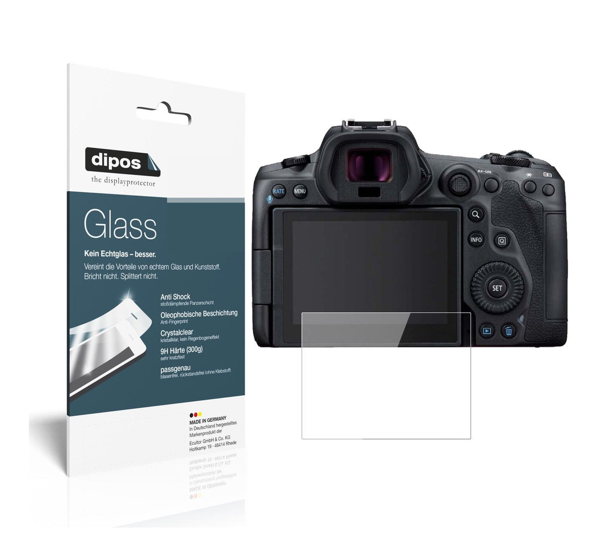 1x 9H Schutzfolie für Canon EOS R5 Panzerfolie