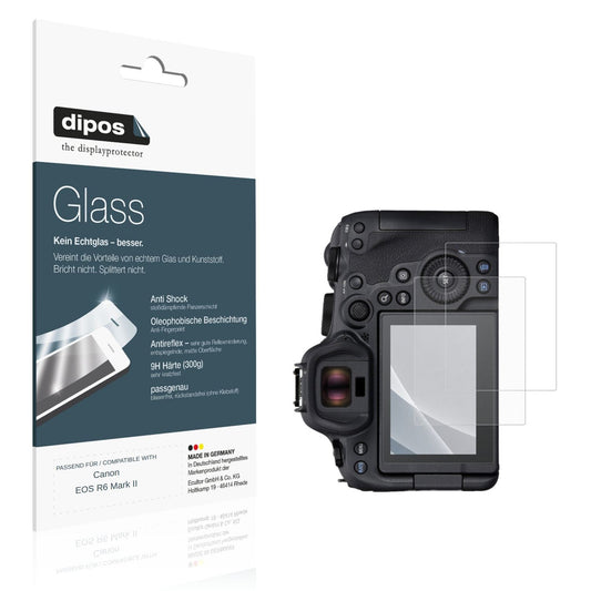 Matte Displayschutzfolie von dipos passend für Canon EOS R6 Mark II, 9H kratzfest und blasenfrei montiert