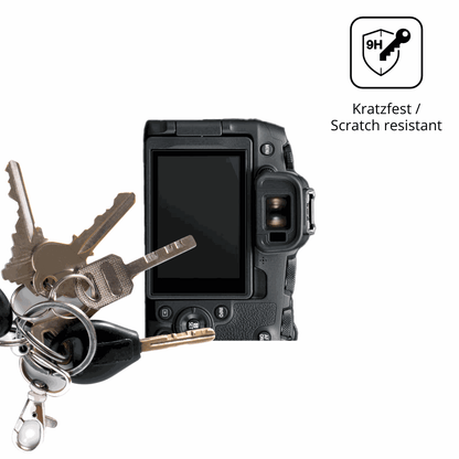 dipos Displayschutz für Canon EOS R8, transparente Oberfläche, perfekte Passform auch für die Rundungen