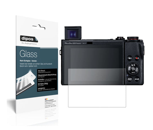 Matte Displayschutzfolie von dipos passend für Canon PowerShot G5X Mark II, 9H kratzfest und blasenfrei montiert