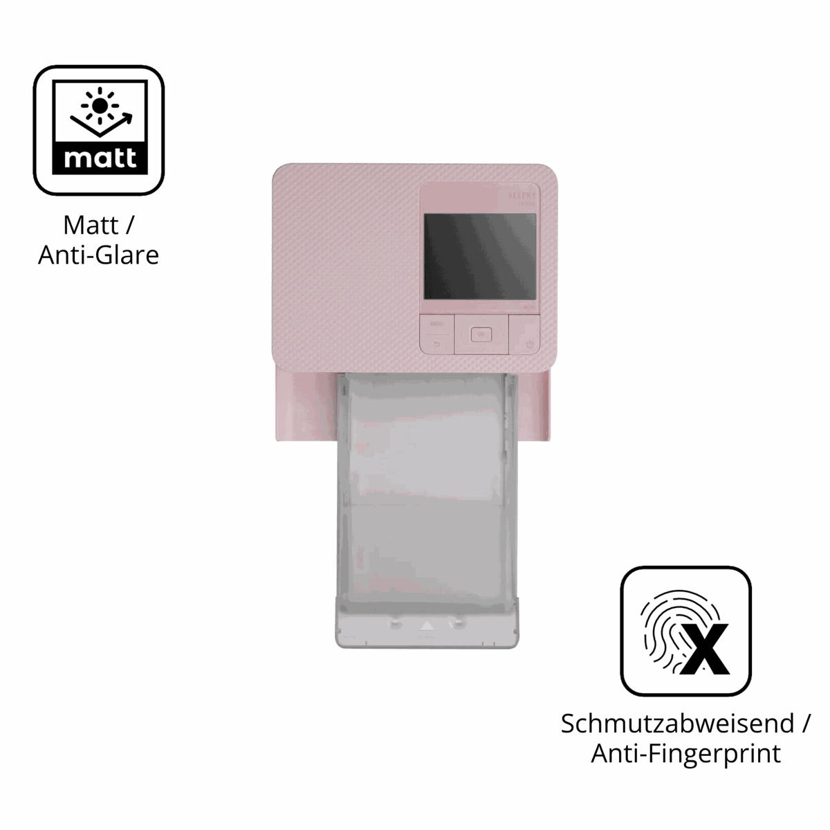 Dünne und entspiegelnde Folie passend zugeschnitten für Canon Selphy CP1500 Mini