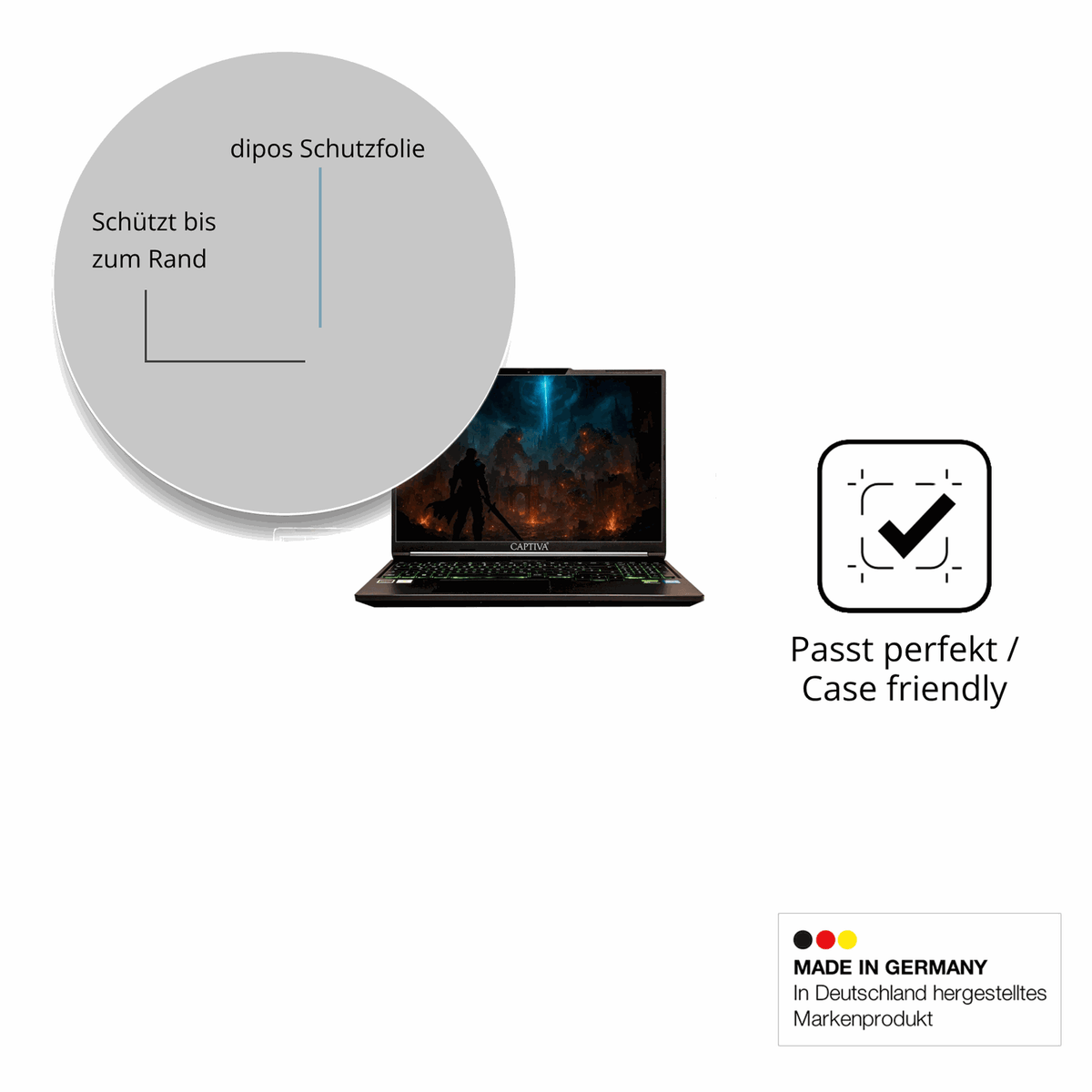 Besonders flexibler Displayschutz mit Anti-Shock-Schicht im Materialmix