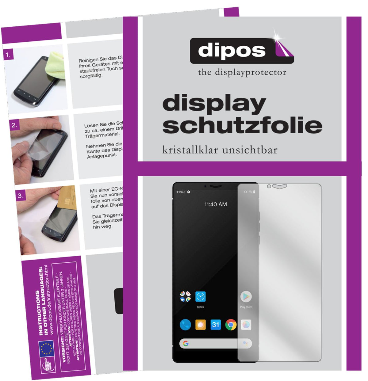 Klare Displayschutzfolie von dipos passend für Carbon 1 Mark II, präziser Zuschnitt und blasenfrei montiert
