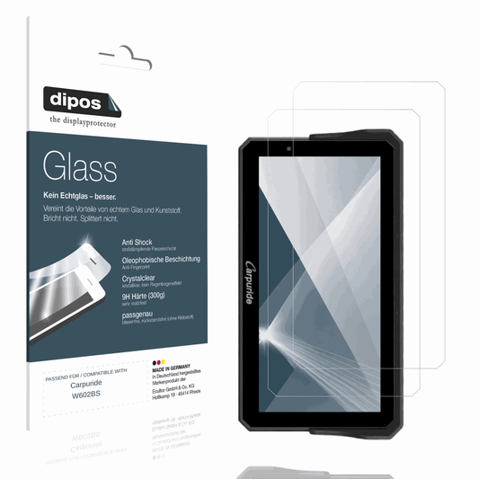 Klare Displayschutzfolie von dipos passend für Carpuride W602BS, 9H kratzfest und blasenfrei montiert