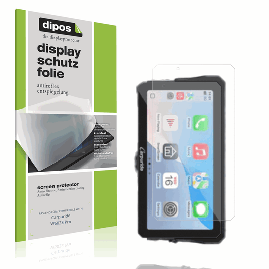 Matte Displayschutzfolie von dipos passend für Carpuride W602S Pro, präziser Zuschnitt und blasenfrei montiert