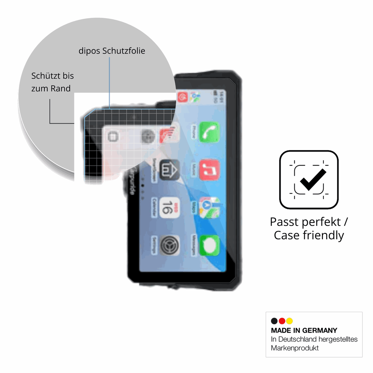 Besonders flexibler Displayschutz mit Anti-Shock-Schicht im Materialmix