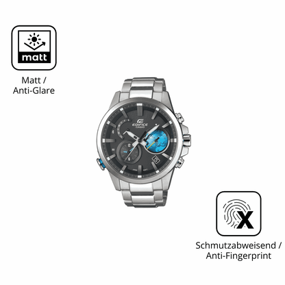 9H Hartbeschichtete, flexible Folie passend zugeschnitten für Casio Edifice EQB-600D