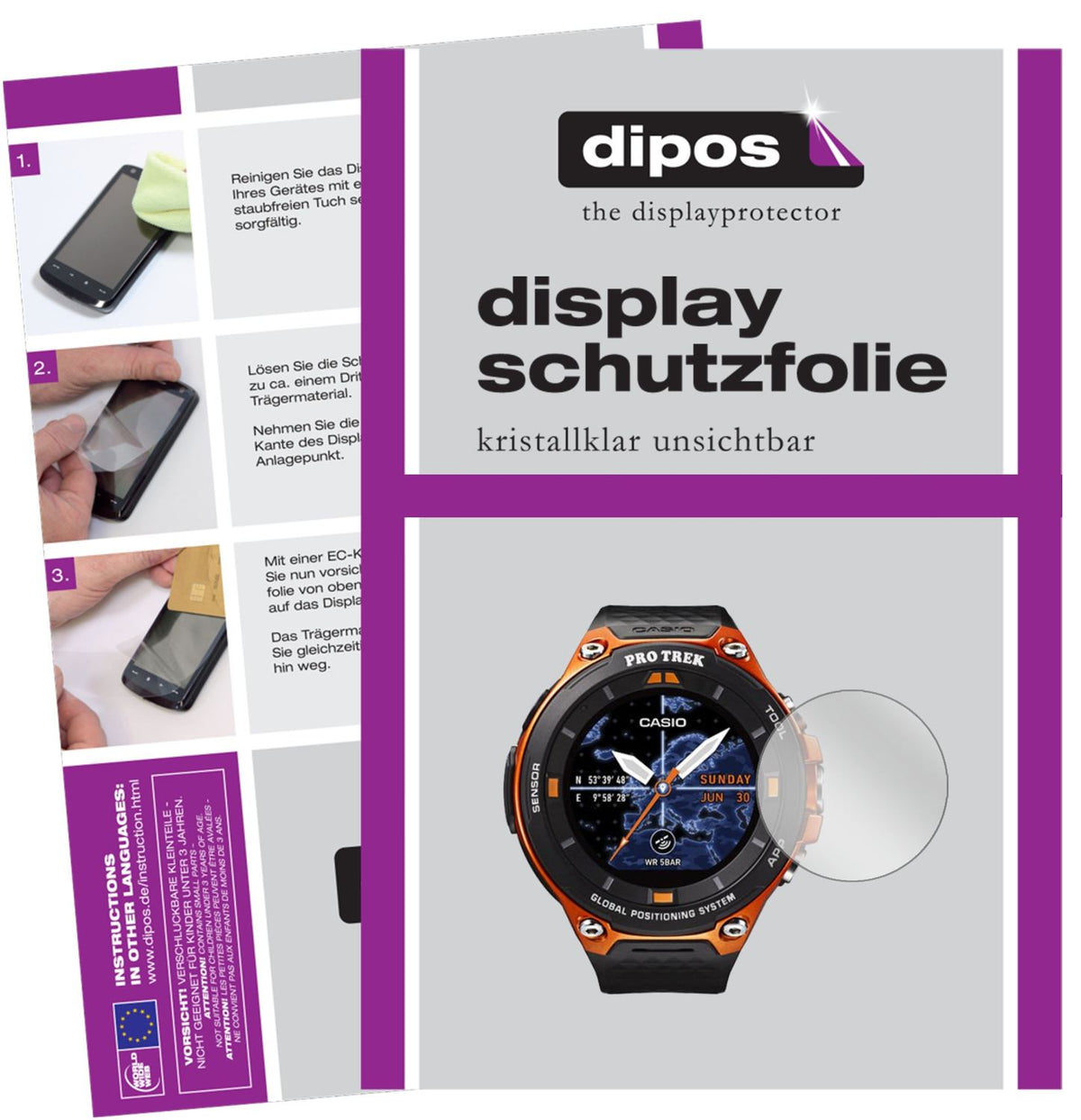Perfekte Passform und ultimative Qualität: Unser 9H Panzerglas bietet Schutz für Casio-WSD-F20