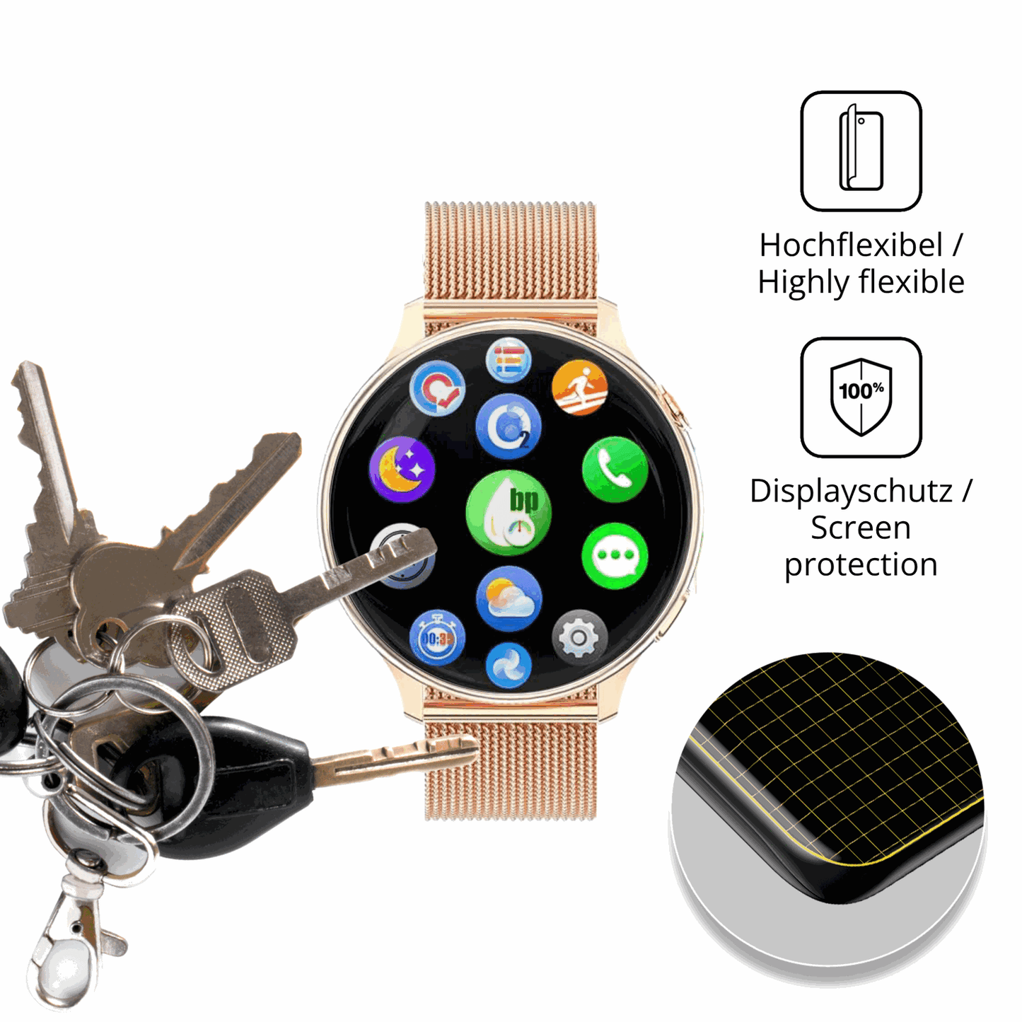 dipos Displayschutz für CATGIFF DR03, transparente Oberfläche, geringe Dicke und perfekte Passform