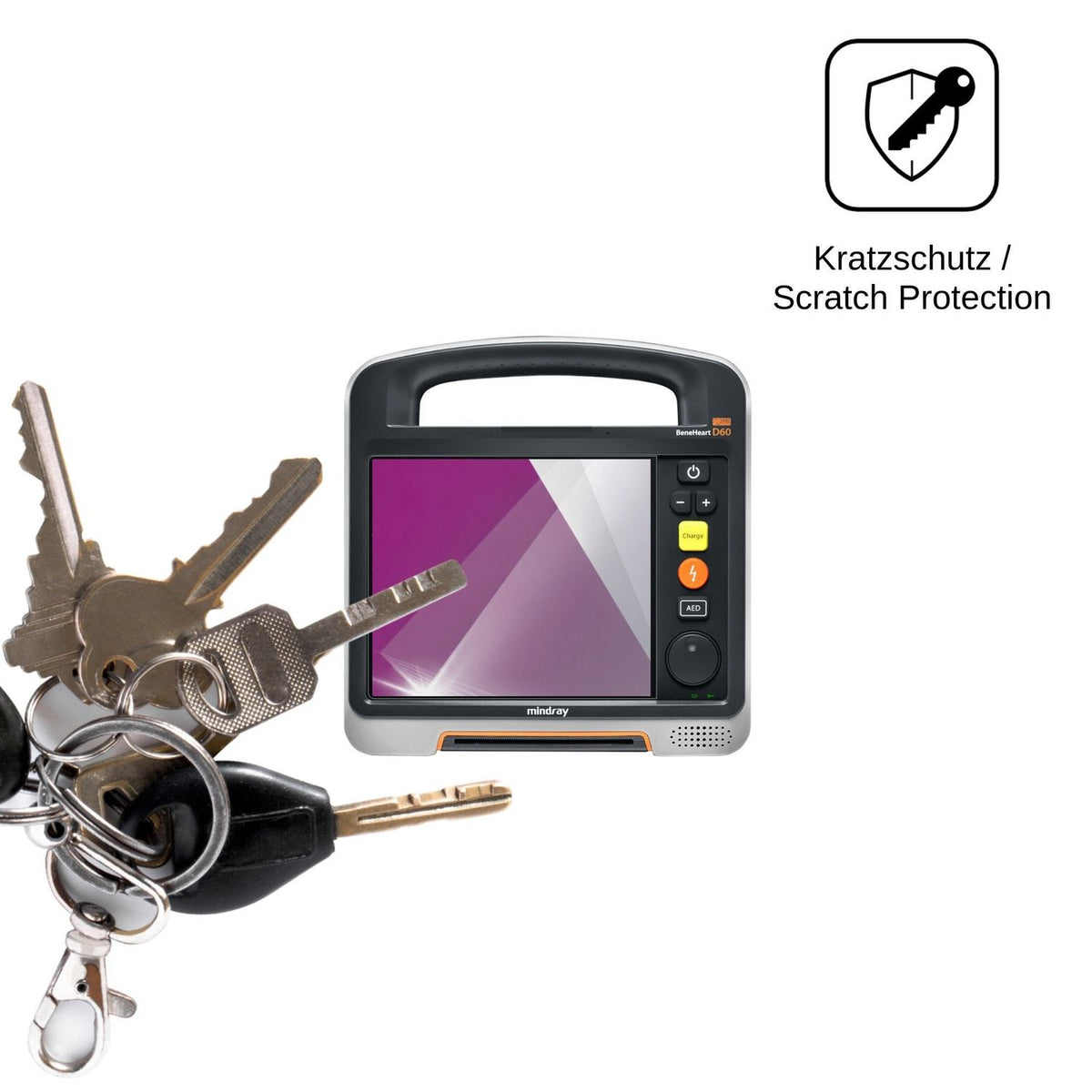 2x Schutzfolie klar für Mindray Beneheart D60 Display-Schutzfolie