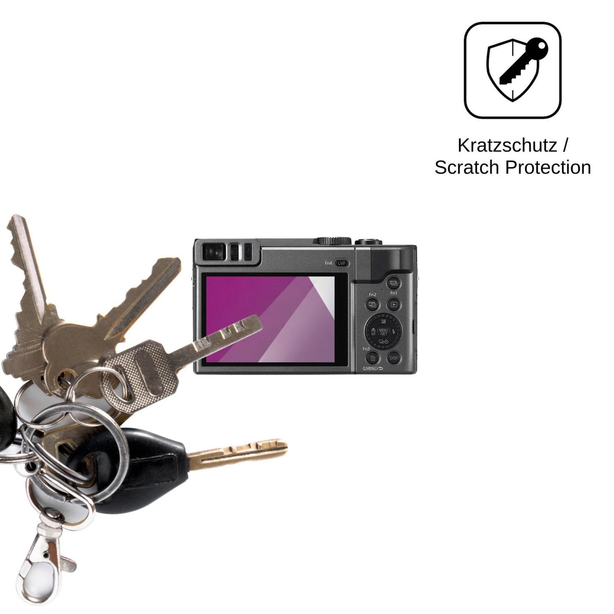 4x Schutzfolie klar für Panasonic Lumix DC-TZ90 Display-Schutzfolie