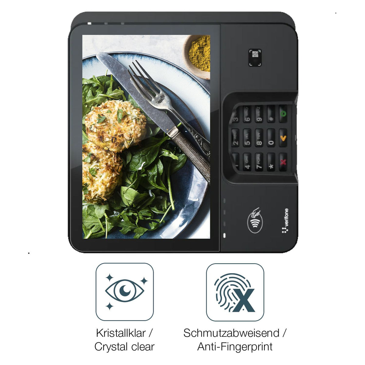 Flexible TPU-Folie passend zugeschnitten für Verifone M450, vollständige Abdeckung