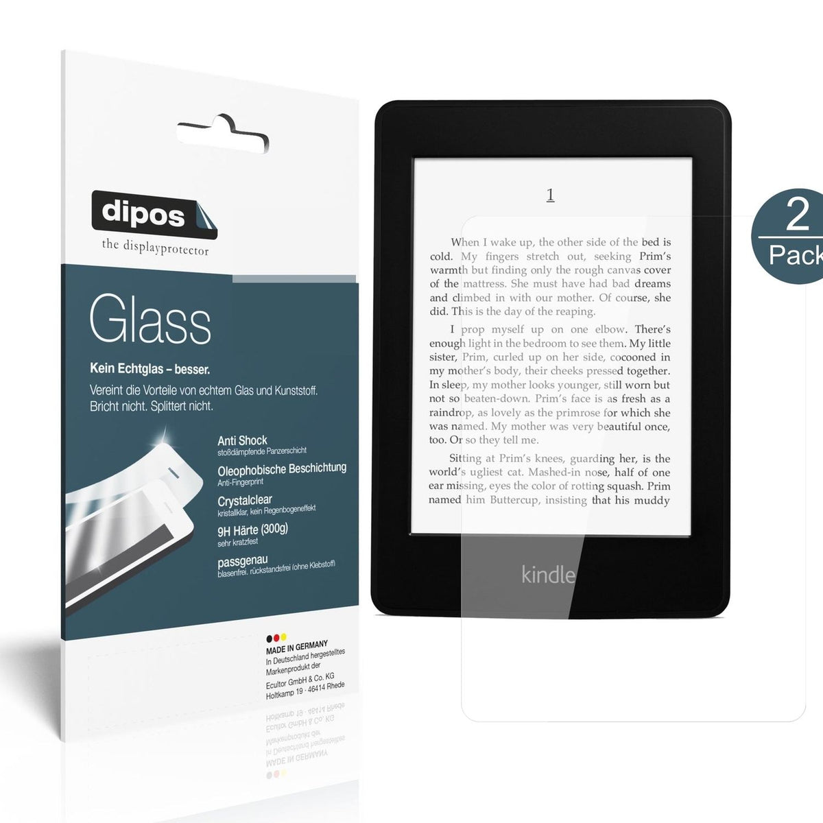 1x 9H Schutzfolie für Amazon Kindle Paperwhite Panzerfolie