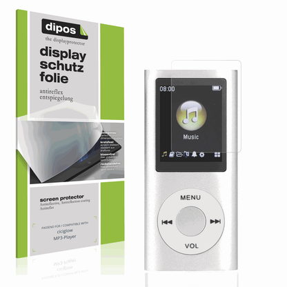 Matte Displayschutzfolie von dipos passend für ciciglow MP3-Player, präziser Zuschnitt und blasenfrei montiert