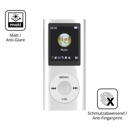 Dünne und entspiegelnde Folie passend zugeschnitten für ciciglow MP3-Player